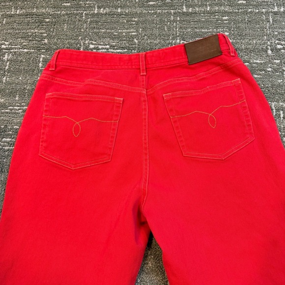 Lauren Jeans Co Ralph Lauren Red Straight Leg Cropped Jeans Women's Size 10 - Picture 5 of 6